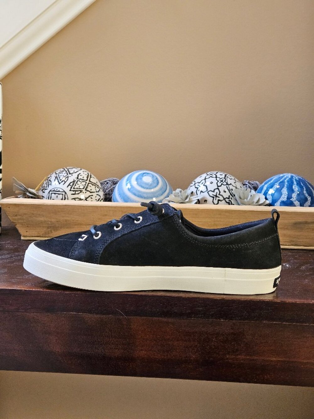 Sperry Women's Crest Vibe Plushwave Black Snake Nubuck Leather Sneakers, Sz 9 - Picture 8 of 16